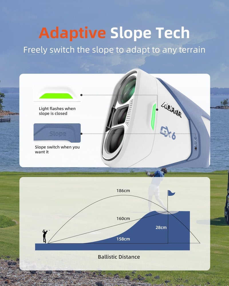 AOFAR GX6 Golf Rangefinder with Replaceable Charging Function, 1000 Yards Laser Range Finder, Flag Pole Locking Vibration, Slope Compensation,7X Magnification Rangefinder with Magnet - Image 5